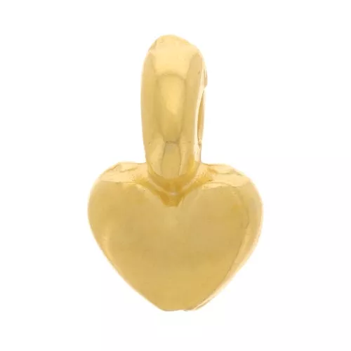 6.5x4mm Mini heart Charm - Fine Gold Plated x5