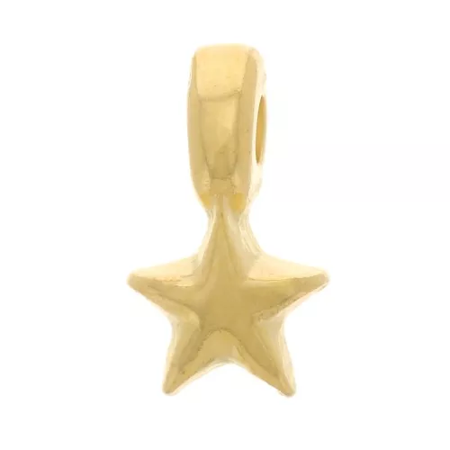 7x4mm Mini star Charm - Fine Gold Plated x5