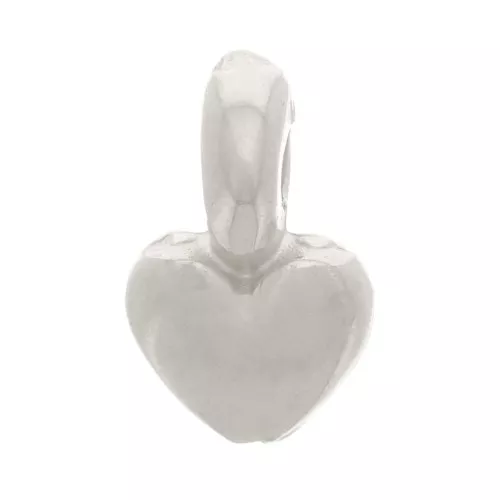 6.5x4mm Mini heart Charm - Silver Plated x5