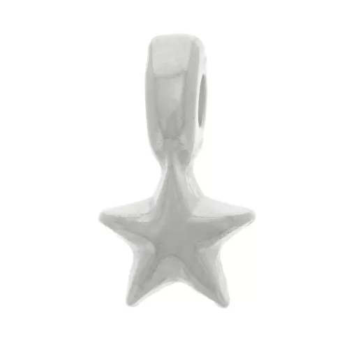 7x4mm Mini star Charm - Silver Plated x5