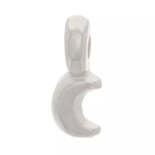 7x3mm Mini Moon Charm - Silver Plated x5