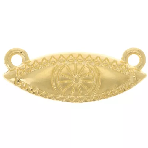 8.5x22mm ethnic eye Spacer for necklace - Fine Gold plated x1