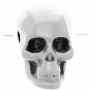 12x10mm Skull and crossbones bead - large hole - Antique silver plating x1