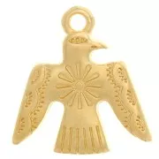 16x15mm Ethnic Eagle Charm - Fine Gold Plated x1