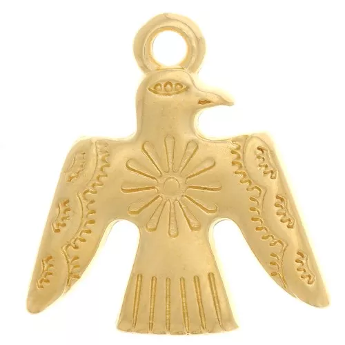 16x15mm Ethnic Eagle Charm - Fine Gold Plated x1