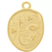 19x14mm irregular Pendant - lucky charms - Fine Gold plated x1