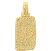 23x9mm irregular rectangle Pendant - eye pattern - Fine gold plated x1|raw }}