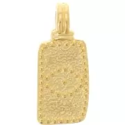 23x9mm irregular rectangle Pendant - eye pattern - Fine gold plated x1