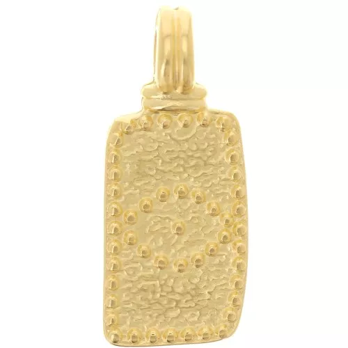 23x9mm irregular rectangle Pendant - eye pattern - Fine gold plated x1