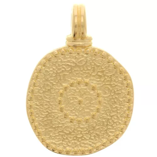 17mm Round irregular pendant - eye pattern - Fine Gold Plated x1