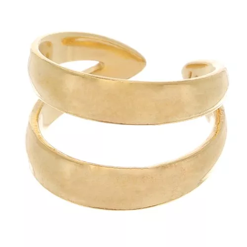 2-row wide adjustable ring - Gold plated x1
