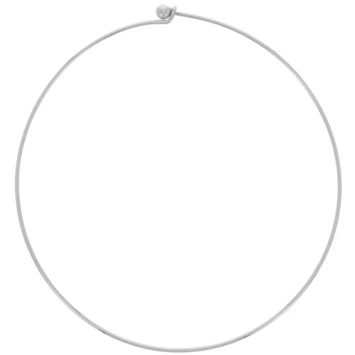 1.6mm choker with unscrewable ball clasp - Rhodium-plated x12cm