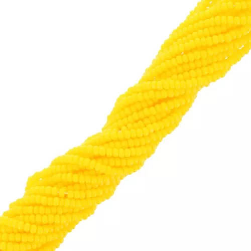 Preciosa 15/0 Charlotte cut seed beads - Opaque Sun Yellow x9g