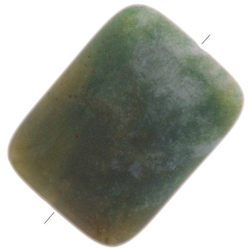 18x13mm Rectangle gemstone bead - Moss Agate x1