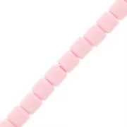 Perles tube style Heishi en pâte polymère 6x6.2 mm - Rose pastel x39cm
