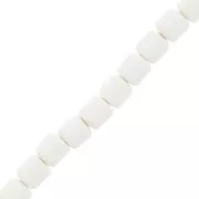 White - 6x6.2mm Heishi style polymer clay tube beads - White x39cm 6x6.2mm Heishi style polymer clay tube beads - White x39cm