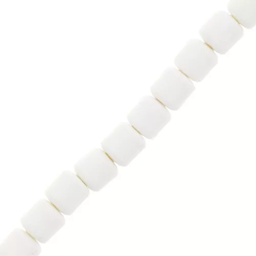 6x6.2mm Heishi style polymer clay tube beads - White x39cm