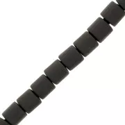 Perles tube style Heishi en pâte polymère 6x6.2 mm - Anthracite x39cm