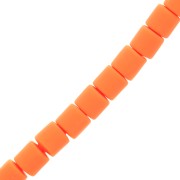 6x6.2mm Heishi style polymer clay tube beads - Orange x39cm