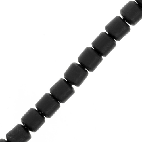 6x6.2mm Heishi style polymer clay tube beads - Black x39cm