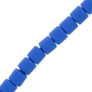 Perles tube style Heishi en pâte polymère 6x6.2 mm - Bleu royal x39cm