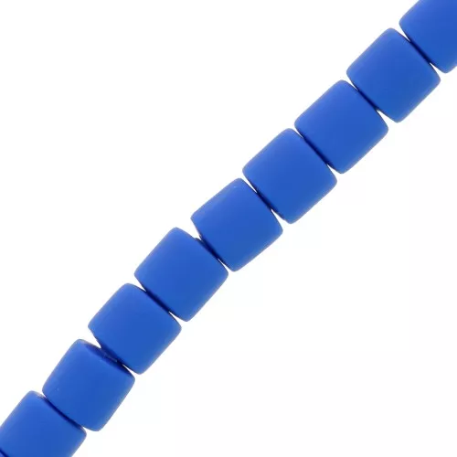 6x6.2mm Heishi style polymer clay tube beads - Royal Blue x39cm