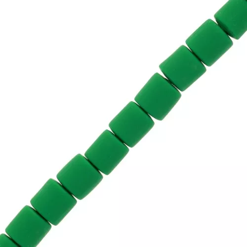 6x6.2mm Heishi style polymer clay tube beads - Dark Green x39cm