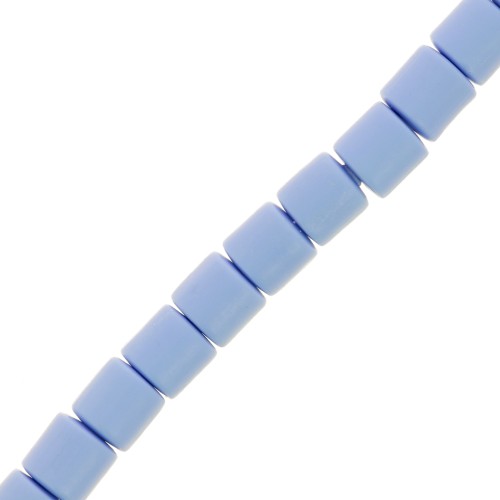 6x6.2mm Heishi style polymer clay tube beads - Light Blue x39cm