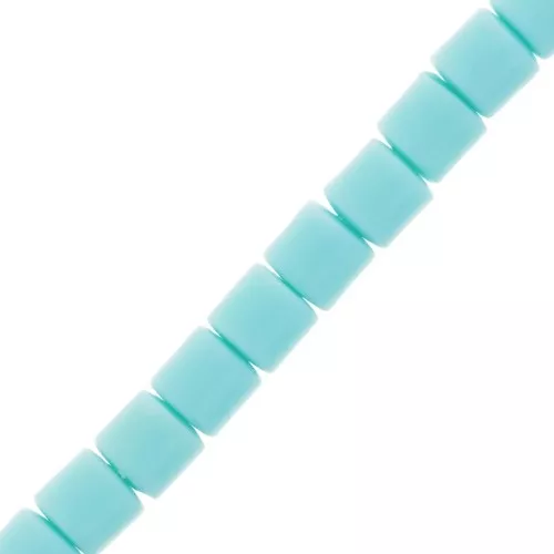 6x6.2mm Heishi style polymer clay tube beads - Light Turquoise x39cm