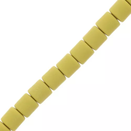 6x6.2mm Heishi style polymer clay tube beads - Olive x39cm
