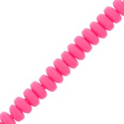 7x3mm Heishi polymer clay rondelle beads - Neon Pink x39cm|raw }}