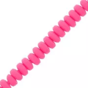 Heishi polymer clay beads rondelles 7x3 mm - Neon pink x39cm
