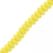 7x3mm Heishi polymer clay rondelle beads - yellow x39cm