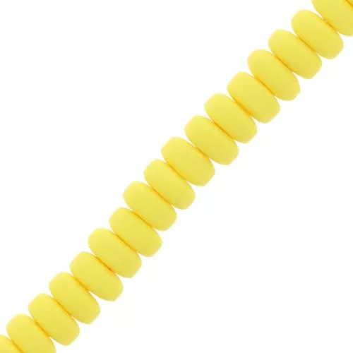 Heishi polymer clay rondelle beads 7x3 mm - Yellow x39cm