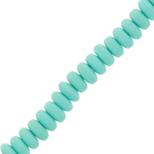 Heishi polymer clay rondelle beads 7x3 mm - Light turquoise x39cm