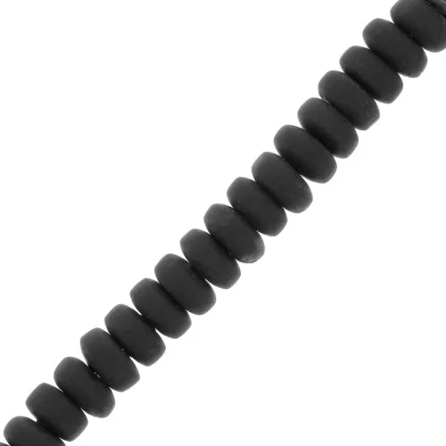 Heishi polymer clay rondelle beads 7x3 mm - Black x39cm