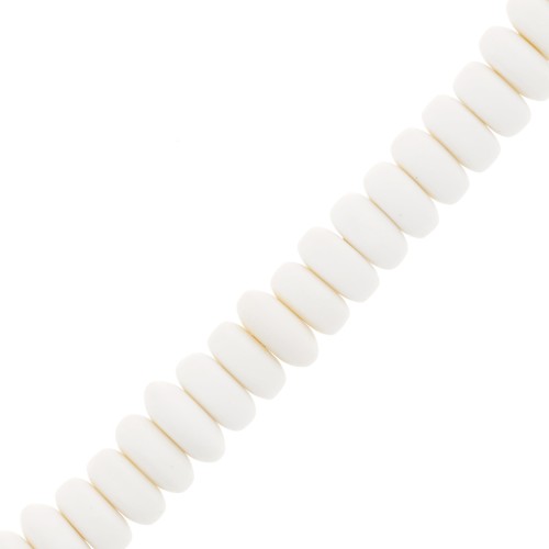 Heishi polymer clay rondelle beads 7x3 mm - Ecru x39cm