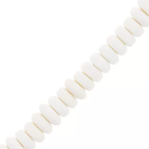 Heishi polymer clay rondelle beads 7x3 mm - Ecru x39cm
