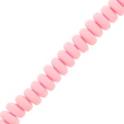 Heishi polymer clay rondelle beads 7x3 mm - Light pink x39cm
