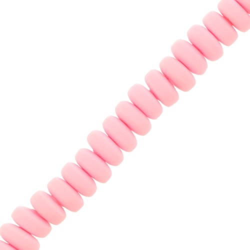Heishi polymer clay rondelle beads 7x3 mm - Light pink x39cm