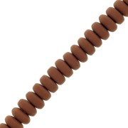 Heishi polymer clay rondelle beads 7x3 mm - Brown x39cm