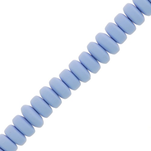 Heishi polymer clay rondelle beads 7x3 mm - Light blue x39cm