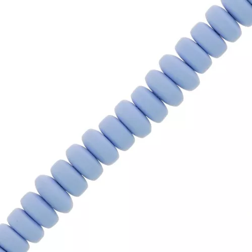 Heishi polymer clay rondelle beads 7x3 mm - Light blue x39cm