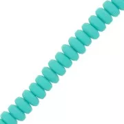 Heishi polymer clay rondelle beads 7x3 mm - Turquoise x39cm