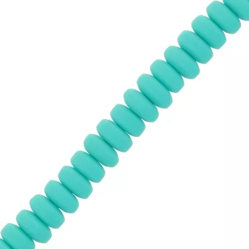 Heishi polymer clay rondelle beads 7x3 mm - Turquoise x39cm