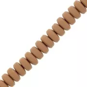 7x3mm Heishi polymer clay rondelle beads - Light Brown x39cm