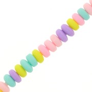 Heishi beads polymer clay rondelles 7x3 mm - Pastel multicolor x39cm