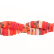 Heishi polymer clay beads rondelles bicolor 6x1mm - Multicolor x39cm