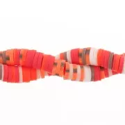 Heishi polymer clay beads rondelles bicolor 6x1mm - Multicolor x39cm