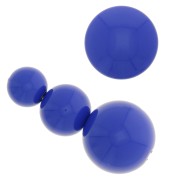 Assortment of 26 beads 8-10-14 mm & 2 cabochons in opaque resin - Royal Blue x1